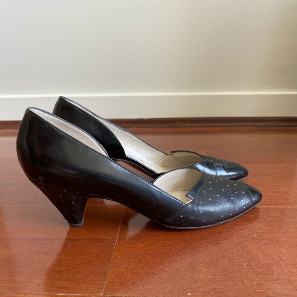 Vintage Sergio Rossi Black Kitten Heels Sz 36.5 - Picture 4 of 5